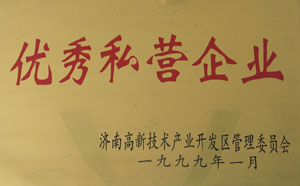 1998～1999年，连续两年被济南高新开发区管委会评为“优秀私营企